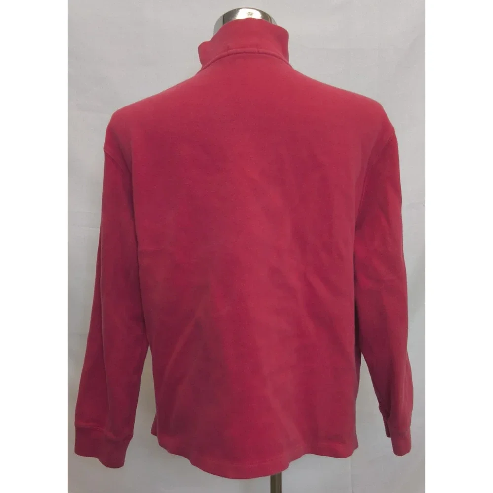 Polo Ralph Lauren 1/4 Zip Sweater Men's XL 100% Cotton Red Blue Pony #W5202